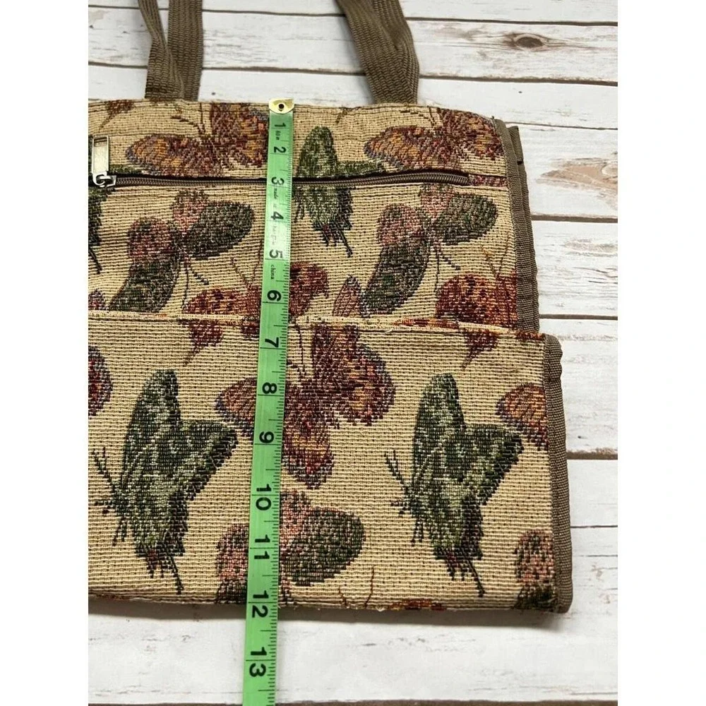 Unbranded Tapestry Tote Bag Brown Butterfly Woven Cottagecore‎ OS